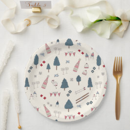 Apres Ski Weekendfeest Roze Champagne Papieren Bordje