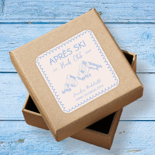 Apres Ski Winter Bach Club Bachelorette Vierkante Sticker