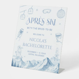 Apres Ski Winter Bachelorette Feest Reclamebord Met Voetstuk