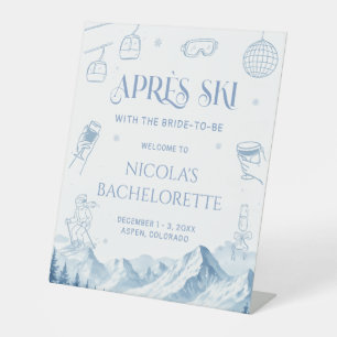Apres Ski Winter Bachelorette Feest Reclamebord Met Voetstuk
