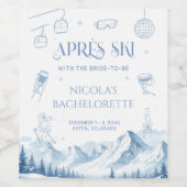 Apres Ski Winter Bachelorette Feestje Wijn Etiket (Enkel label)