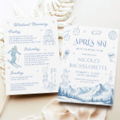 Apres Ski Winter Bachelorette Party  Invitation Kaart