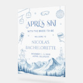 Apres Ski Winter Bachelorette Party Welcome Acryl Bord (Hoek)