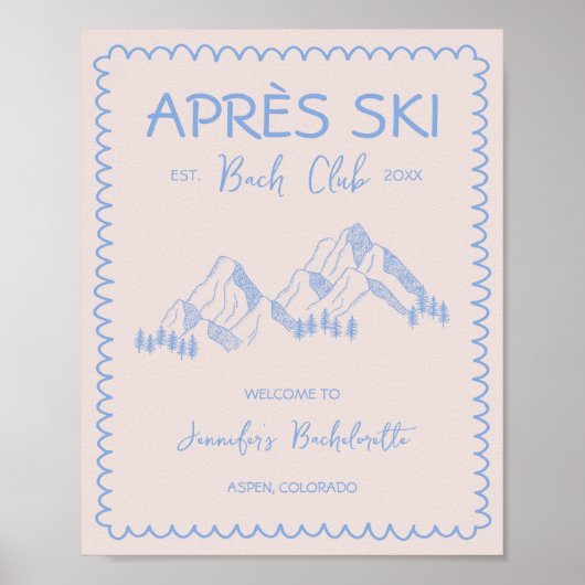 Apres Ski Winter Bachelorette Weekend Welcome Poster (Voorkant)