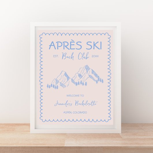 Apres Ski Winter Bachelorette Weekend Welkom Poster