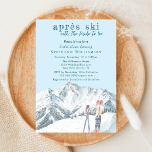 Après Ski Winter Berg Watercolor Bruidsdouche Kaart