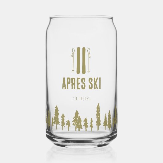 Apres Ski Winter Bruidsmeisjes Custom Blikvorm Glas (Voorkant)