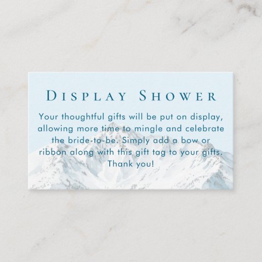 Apres Ski Winter Mountain Display Vrijgezellenfees Informatiekaartje (Voorkant)