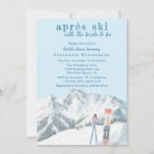 Apres Ski Winter Mountain Waterverf Vrijgezellenfe Kaart (Voorkant)