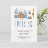 Apres Ski Winter Nesting Baby shower Kaart (Staand voorkant)