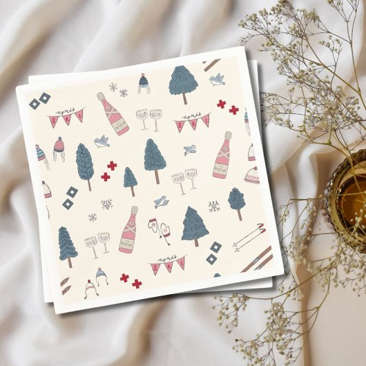 Apres Ski Winter Party Champagne Roze servetten