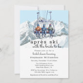 Apres Ski Winter Ski Lift Waterverf Vrijgezellenfe Kaart (Voorkant)
