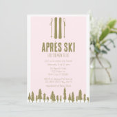 Apres Ski Winter Thema Baby shower Kaart (Staand voorkant)