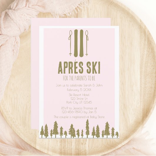 Apres Ski Winter Thema Baby shower Kaart