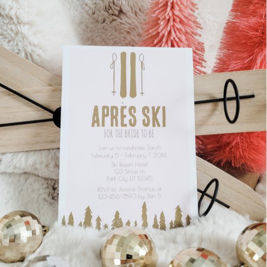 Apres Ski Winter Theme Bachelorette Party Kaart