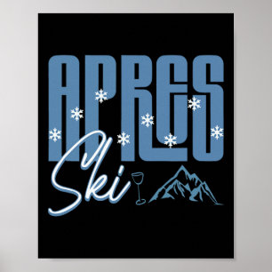 Apres Ski Winterpret Sneeuwboarden Bergskisport  Poster