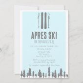 Apres Ski Winterthema Blauw Baby shower Kaart (Voorkant)