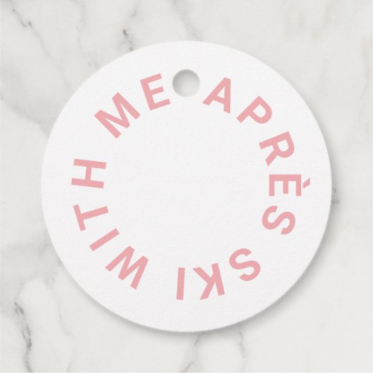 Après Ski With Me Roze Verlovingsfeest Bedankjes Labels (Achterkant)