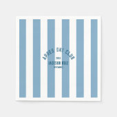 Apres Skiclub Crest Retro Blue Stripe Ski Party Servet (Voorkant)