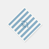 Apres Skiclub Crest Retro Blue Stripe Ski Party Servet (Hoek)