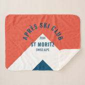 Après Skiclub Red Navy  Winter Sherpa Deken (Voorkant (horizontaal))