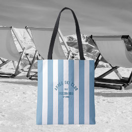 Apres Skiclub Retro Blue Stripe Ski Accessoire Tote Bag