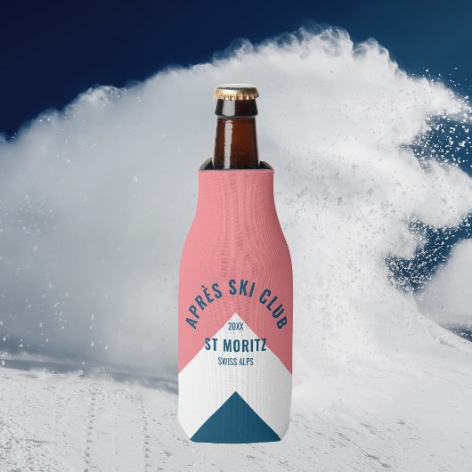 Après Skiclub Retro Roze Marine Winter Flesjeskoeler