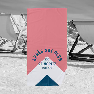 Après Skiclub Roze Marine Retro Stijl Winter Strandlaken