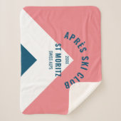 Après Skiclub Roze Marine Retro Winter Sherpa Deken (Voorkant)