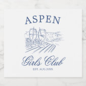 Après skiën met de bruid om Bach Weekend Sparkling Wijnetiket (Enkel label)