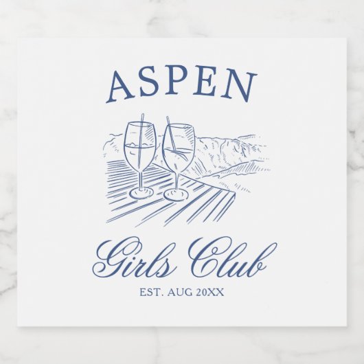 Après skiën met de bruid om Bach Weekend Sparkling Wijnetiket (Enkel label)