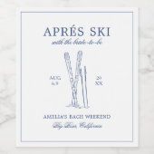 Après skiën met de bruid om Bach Weekend Wijn Etiket (Enkel label)