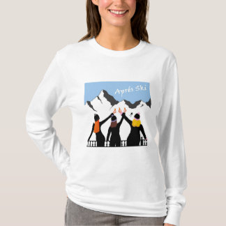 Aprés skiën met de dames die drinken hebben t-shirt