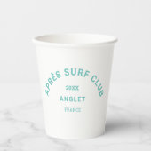Après Surf Club Turquoise Surfers Social Crest Papieren Bekers (Voorkant)
