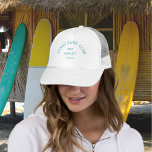 Après Surf Club Turquoise Surfers Social Crest Trucker Pet<br><div class="desc">Après Surf Club,  Turquoise sociale surfers club crest,  pet. Personaliseer met het jaar van uw surf verzamelen,  strand naam en locatie. Perfect voor een groepsbestemming surf of voor een après surf themafeest of vrijgezel / vrijgezelle. Ontworpen om te voldoen aan ons Après Surf Club Collectie.</div>