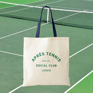 Après Tennis Social Club Green Crest Navy Handvat Tote Bag