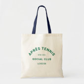 Après Tennis Social Club Green Crest Navy Handvat  Tote Bag (Voorkant)