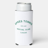 Après Tennis Social Club Groen op maat Crest Seltzer Blikjeskoeler (Seltzer Achterkant)