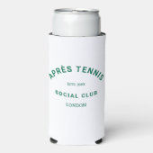 Après Tennis Social Club Groen op maat Crest Seltzer Blikjeskoeler (Seltzer Voorkant)