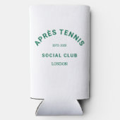Après Tennis Social Club Groen op maat Crest Seltzer Blikjeskoeler (Achterkant)
