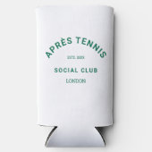 Après Tennis Social Club Groen op maat Crest Seltzer Blikjeskoeler (Voorkant)