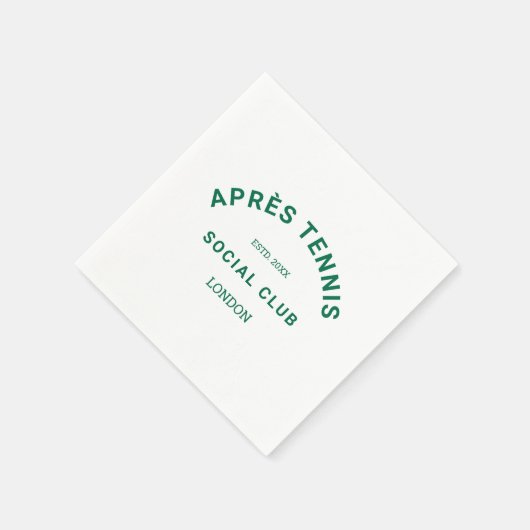 Après Tennis Social Club Groen op maat Crest Servet (Hoek)