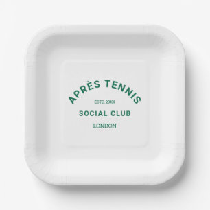 Après Tennis Social Club Groene Aangepaste Wapen Papieren Bordje