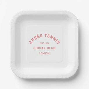Après Tennis Sociale Club Roze Custom Crest Papieren Bordje