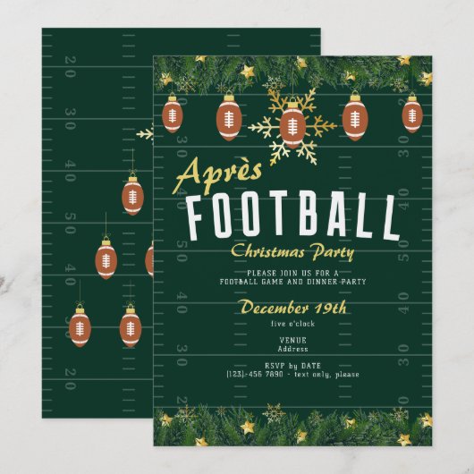 Après Voetbal Kerst Dinner Sportfeest Kaart (Voorkant / Achterkant)