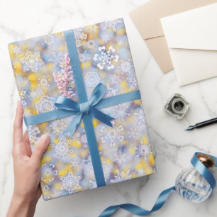 apriciteit glinsterende sneeuwvlokken cadeaupapier