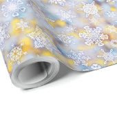 apriciteit glinsterende sneeuwvlokken cadeaupapier (Rol Hoek)
