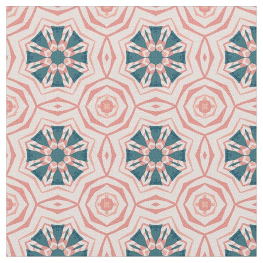 Apricot abstract floral stof (Close Up)