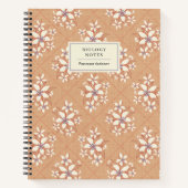 Apricot Color Floral Boho Textured Student Custom Notitieboek (Voorkant)
