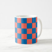 Apricot Crush Cerulean Wave Check Mug Koffiemok (Voorkant rechts)